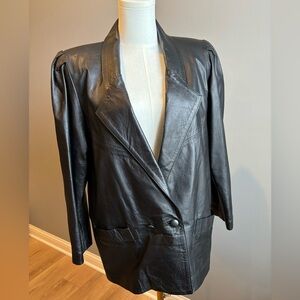 Louis Feraud Vintage Leather Coat
